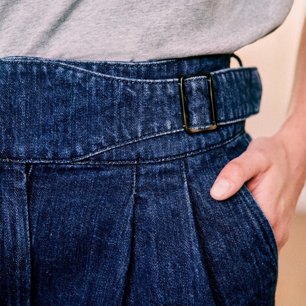 Nwt! Sezane Franky high waist trousers denim - Picture 3 of 9